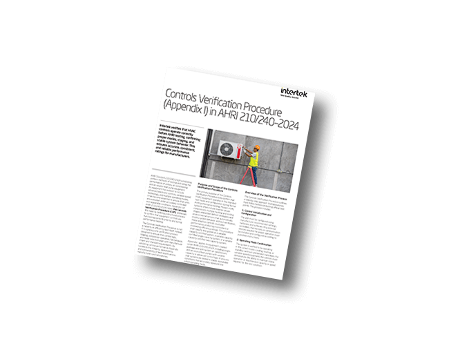 Controls Verification Procedure (AHRI 210/240–2024) | Fact Sheet